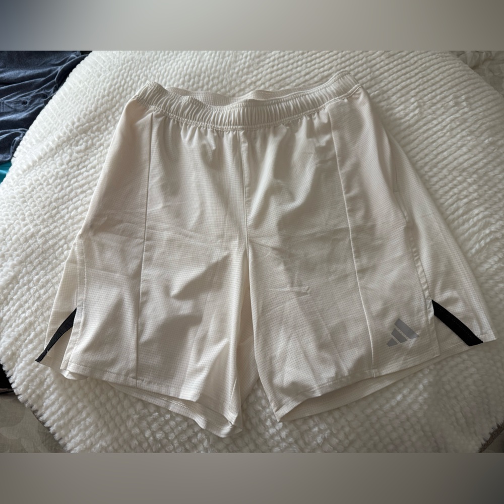 Adidas HEAT.RDY 7” inch Inseam Shorts White Lightweight Athletic Gym